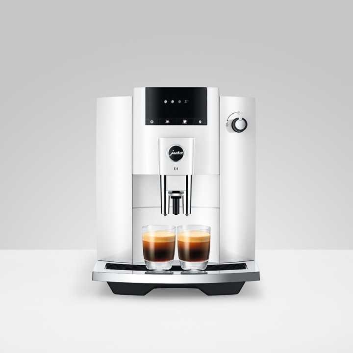 Jura E4 (EA) Piano White Espressomaskine Inkl. Kopper & 500g Rigtig Kaffe Jura E4 (EA) Piano White Espressomaskine Inkl. Kopper & 500g Rigtig Kaffe