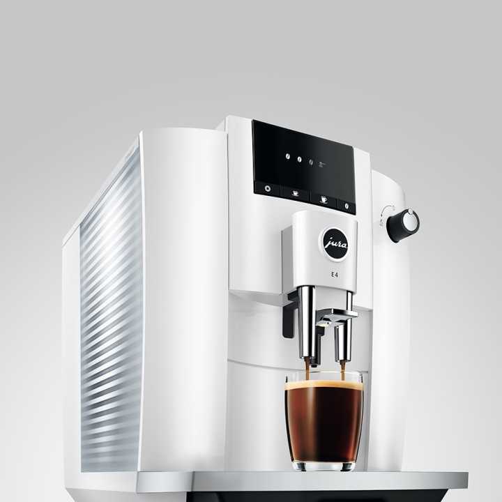 Jura E4 (EA) Piano White Espressomaskine Inkl. Kopper & 500g Rigtig Kaffe Jura E4 (EA) Piano White Espressomaskine Inkl. Kopper & 500g Rigtig Kaffe