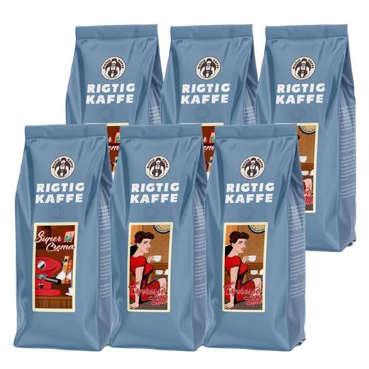 Rigtig Kaffe Mixpakke 3kg Hele kaffebønner Rigtig Kaffe Mixpakke 3kg Hele kaffebønner