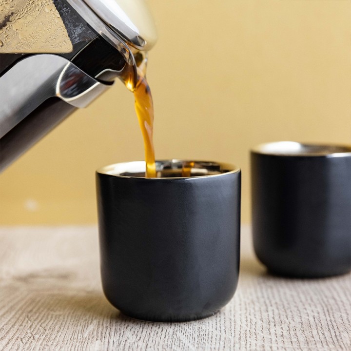 La Cafetière Dobbeltvægget Espressokop 11 cl 2 Stk Sort/Guld