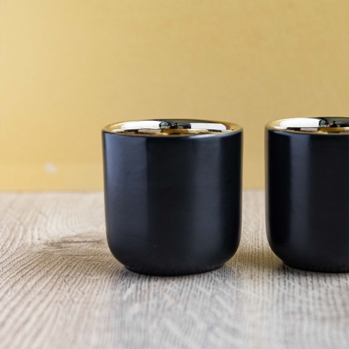 La Cafetière Dobbeltvægget Espressokop 7 cl 2 Stk Sort/Guld