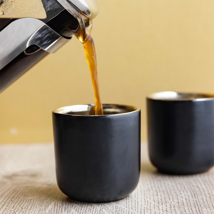 La Cafetière Dobbeltvægget Espressokop 7 cl 2 Stk Sort/Guld