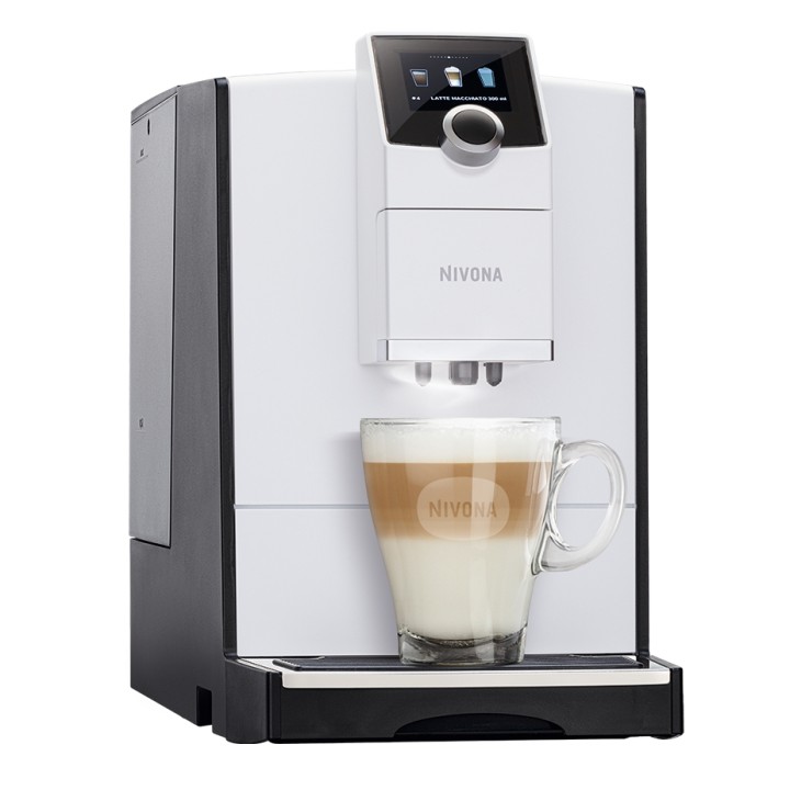 Nivona NICR 796 Hvid Espressomaskine Inkl. Mælkebeholder & 8x400g Rigtig Kaffe Organic