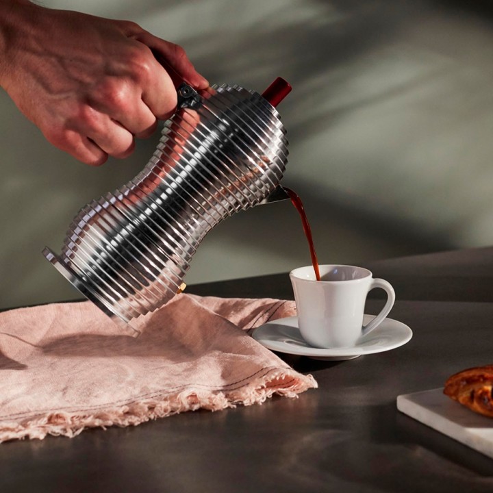 Alessi Pulcina Induktion 3 Kop. Espressokande Rød