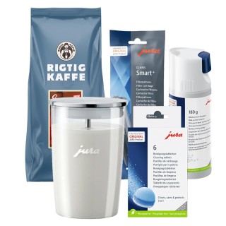 Jura Plejepakke - Claris Smart Inkl. Mælkebeholder & Kaffe Jura Plejepakke - Claris Smart Inkl. Mælkebeholder & Kaffe