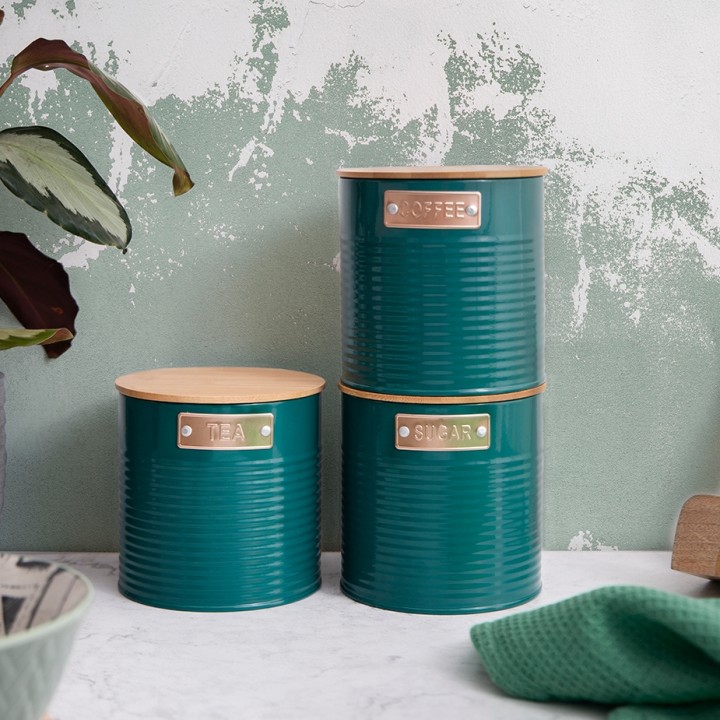 KitchenCraft Beholdere Mørkegrøn 3 Stk KitchenCraft Beholdere Mørkegrøn 3 Stk