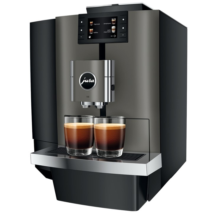Jura X10 (EA) Dark Inox Espressomaskine Inkl. 2,5L Cooler, Pleje, Kaffe, Fast vandtilslutning & Opsætning Jura X10 (EA) Dark Inox Espressomaskine Inkl. 2,5L Cooler, Pleje, Kaffe, Fast vandtilslutning & Opsætning