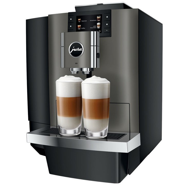 Jura X10 (EA) Dark Inox Espressomaskine Inkl. 1L Cooler, Pleje, Kaffe, Fast vandtilslutning & Opsætning Jura X10 (EA) Dark Inox Espressomaskine Inkl. 1L Cooler, Pleje, Kaffe, Fast vandtilslutning & Opsætning