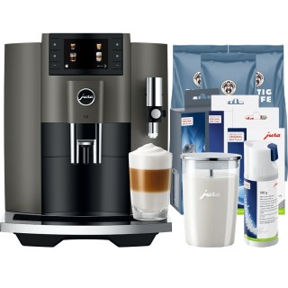 Jura E8 (EC) Dark Inox Espressomaskine Inkl. Tilbehør, Pleje & 3kg Super Crema