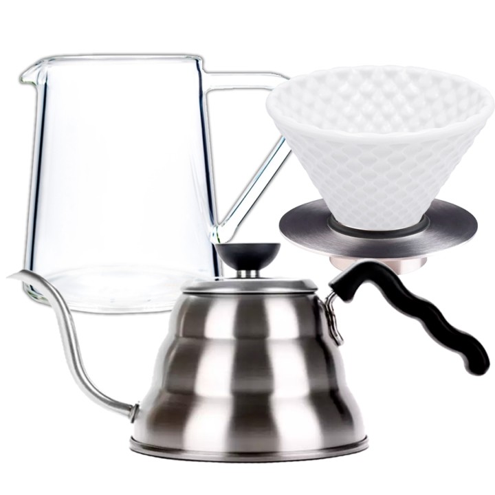 Loveramics Filterbryg Sæt Inkl. Strong Dripper 2 Kop, Stand, Glaskande & V60 Kedel Loveramics Filterbryg Sæt Inkl. Strong Dripper 2 Kop, Stand, Glaskande & V60 Kedel