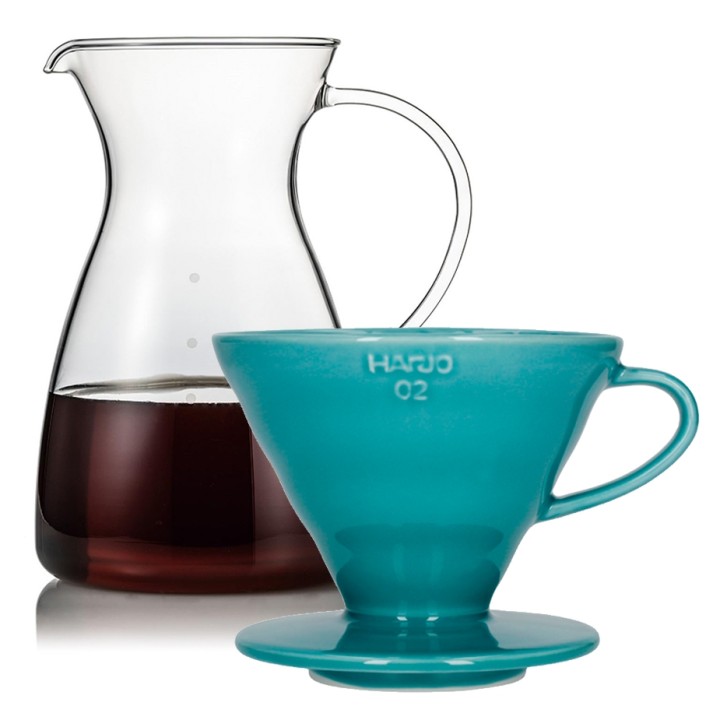 Hario Filterbryg Sæt Inkl. V60-02 Keramik Dripper 2 Kop & Glaskande 0,4 L Hario Filterbryg Sæt Inkl. V60-02 Keramik Dripper 2 Kop & Glaskande 0,4 L