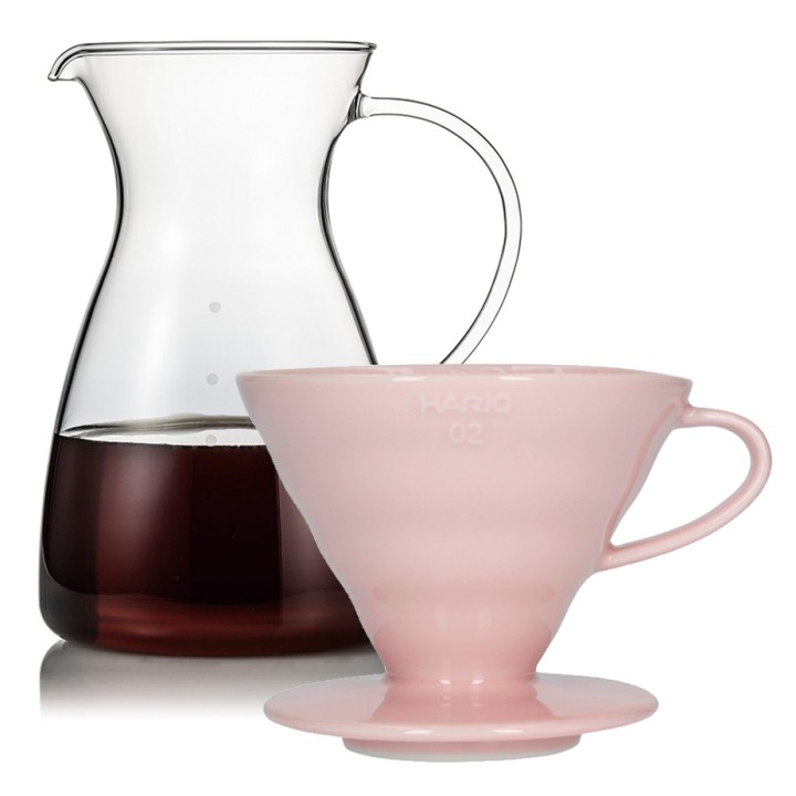 Hario Filterbryg Sæt Inkl. V60-02 Keramik Dripper 2 Kop & Glaskande 0,4 L Hario Filterbryg Sæt Inkl. V60-02 Keramik Dripper 2 Kop & Glaskande 0,4 L
