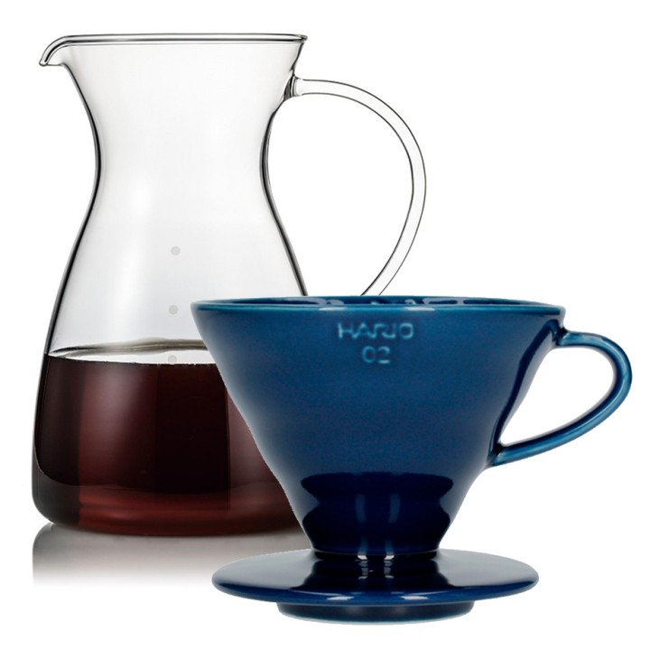 Hario Filterbryg Sæt Inkl. V60-02 Keramik Dripper 2 Kop & Glaskande 0,4 L Hario Filterbryg Sæt Inkl. V60-02 Keramik Dripper 2 Kop & Glaskande 0,4 L