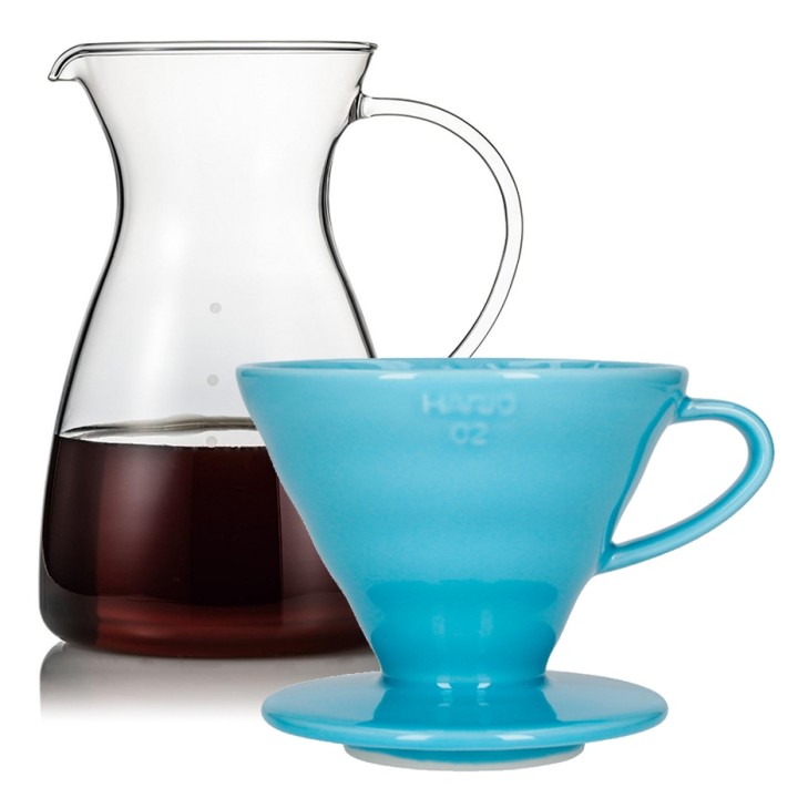 Hario Filterbryg Sæt Inkl. V60-02 Keramik Dripper 2 Kop & Glaskande 0,4 L Hario Filterbryg Sæt Inkl. V60-02 Keramik Dripper 2 Kop & Glaskande 0,4 L