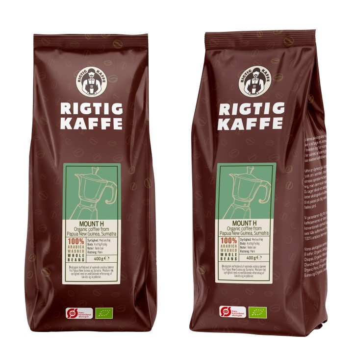 Rigtig Kaffe Organic Mount H v/24kg Hele kaffebønner Rigtig Kaffe Organic Mount H v/24kg Hele kaffebønner