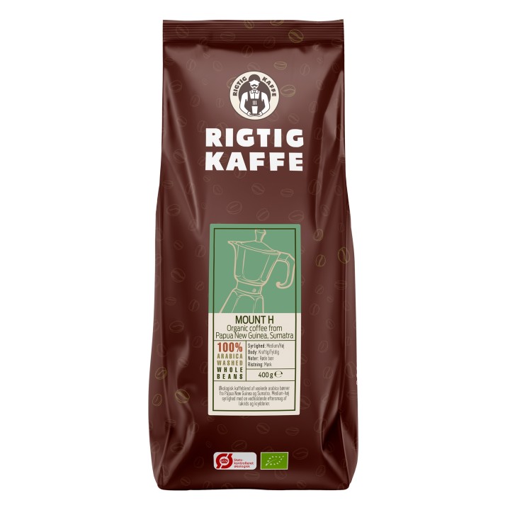 Rigtig Kaffe Organic Mount H v/24kg Hele kaffebønner Rigtig Kaffe Organic Mount H v/24kg Hele kaffebønner