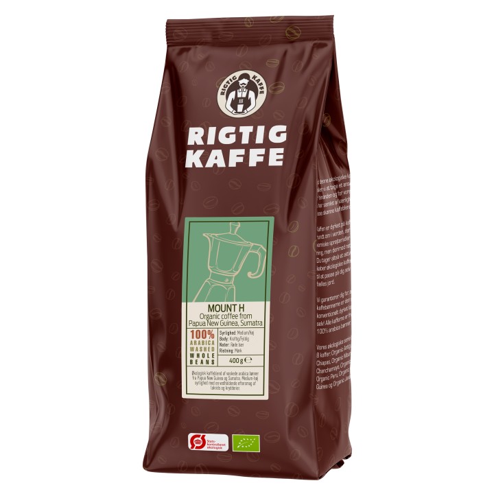 Rigtig Kaffe Organic Mount H v/24kg Hele kaffebønner Rigtig Kaffe Organic Mount H v/24kg Hele kaffebønner