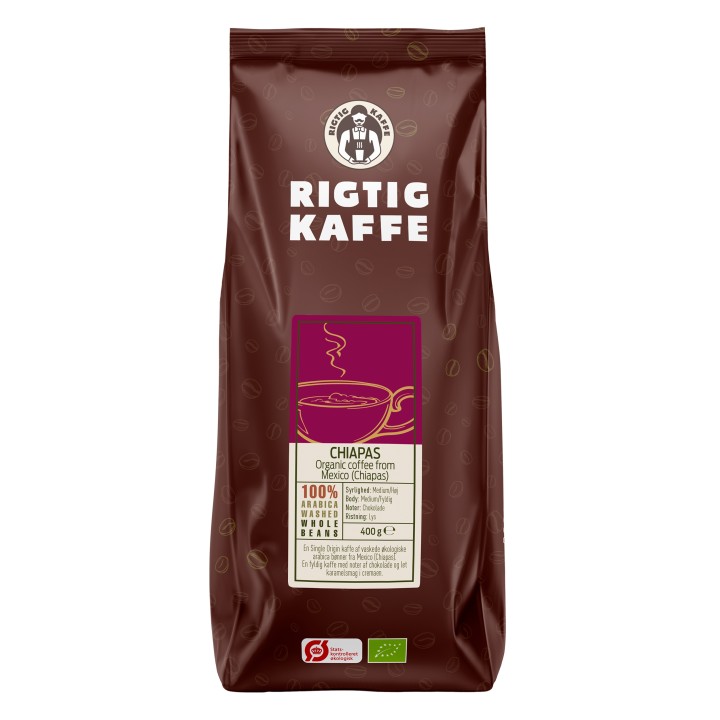 Rigtig Kaffe Organic Chiapas v/24kg Hele kaffebønner Rigtig Kaffe Organic Chiapas v/24kg Hele kaffebønner