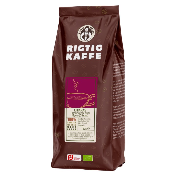 Rigtig Kaffe Organic Chiapas v/24kg Hele kaffebønner Rigtig Kaffe Organic Chiapas v/24kg Hele kaffebønner