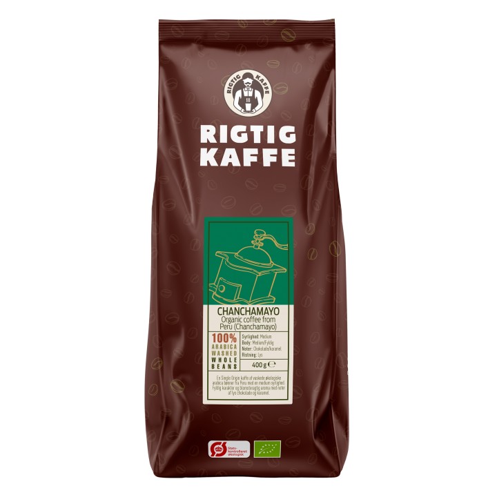 Rigtig Kaffe Organic Chanchamayo v/24kg Hele kaffebønner Rigtig Kaffe Organic Chanchamayo v/24kg Hele kaffebønner