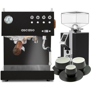 Ascaso Steel Duo PID Sort Espressomaskine Inkl. Eureka Mignon Turbo Espressokværn & Kopper