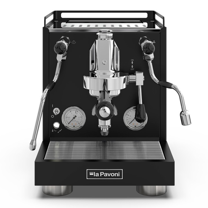 La Pavoni New Cellini Evolution Sort LPSCVB01NO Inkl. Eureka Mignon Perfetto Espressokværn, Baristaudstyr & Kopper