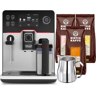 Gaggia Accademia Stål Espressomaskine Inkl. Mælkekande & 3x400g Rigtig Kaffe
