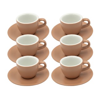 Club House Tulipano Espresso m. Underkop Mat Beige 7 cl 6 Stk