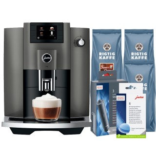 Jura E6 (EC) Dark Inox Espressomaskine Inkl. Pleje & 3kg Kaffe
