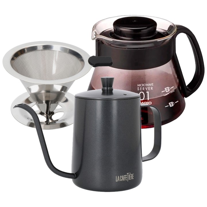 La Cafetière Filterbryg Sæt Inkl. Gooseneck Kedel, Dripper 1 Kop & V60 Server La Cafetière Filterbryg Sæt Inkl. Gooseneck Kedel, Dripper 1 Kop & V60 Server