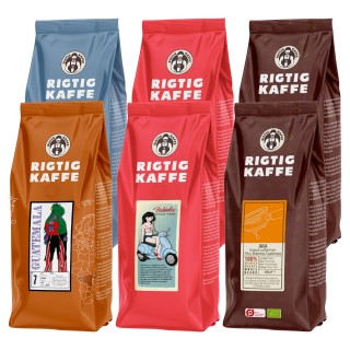 Rigtig Kaffe Mixpakke 2,7kg Hele kaffebønner