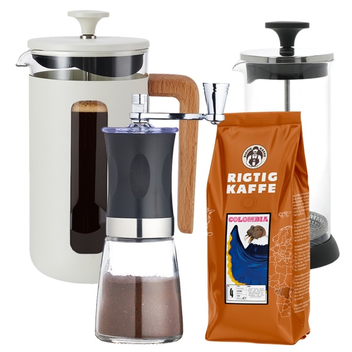 La Cafetière Pisa 8 Kop. Stempelkande Hvid Inkl. Kaffemølle, Mælkeskummer & 400g Kaffe La Cafetière Pisa 8 Kop. Stempelkande Hvid Inkl. Kaffemølle, Mælkeskummer & 400g Kaffe