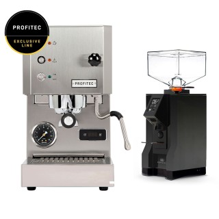 Profitec GO Brushed Espressomaskine - Exclusive Line Inkl. Eureka Mignon Perfetto Mat Sort Espressokværn