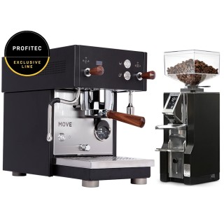 Profitec MOVE Espressomaskine - Exclusive Line Inkl. Eureka Mignon Libra Chrome/Mat Sort Espressokværn