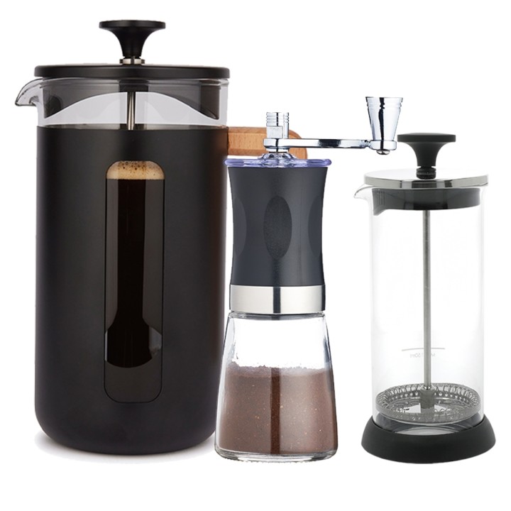 La Cafetière Pisa 8 Kop. Stempelkande Sort, Mælkeskummer og Kaffemølle La Cafetière Pisa 8 Kop. Stempelkande Sort, Mælkeskummer og Kaffemølle