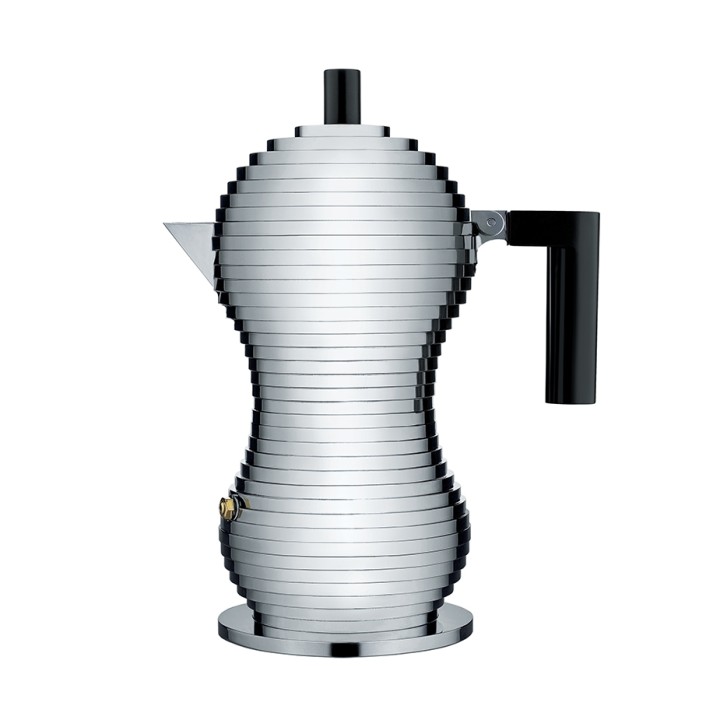 Alessi & Coffee Set Inkl. Pulcina Induktion 3 Kop. Espressokande Sort & 2 Mokkakopper