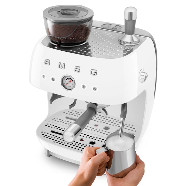 Smeg EGF03WHEU Manuel espressomaskine Inkl. Mælkekande & 1,5kg Rigtig Kaffe
