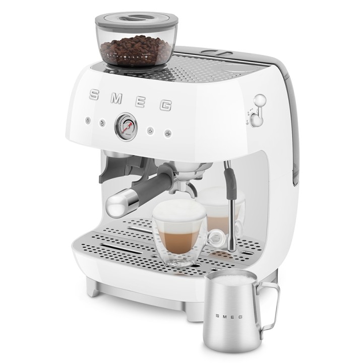 Smeg EGF03WHEU Manuel espressomaskine Inkl. Mælkekande & 1,5kg Rigtig Kaffe