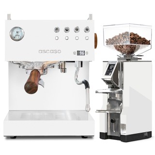 Ascaso Steel Duo PID White Espressomaskine Inkl. Eureka Mignon Libra Chrome/Hvid Espressokværn