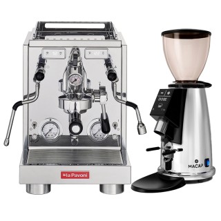 La Pavoni New Botticelli Specialty LPSBSS03NO Espressomaskine Inkl. Macap M2E Chrome Espressokværn