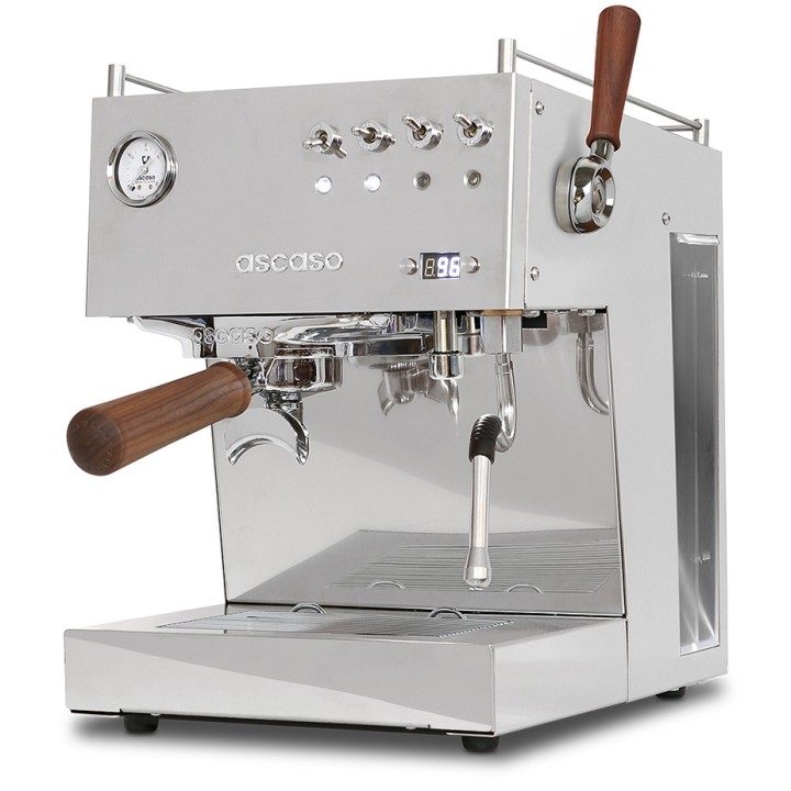 Ascaso Steel Duo Plus Poleret Stål Espressomaskine Inkl. Eureka Espressokværn & Baristapakke