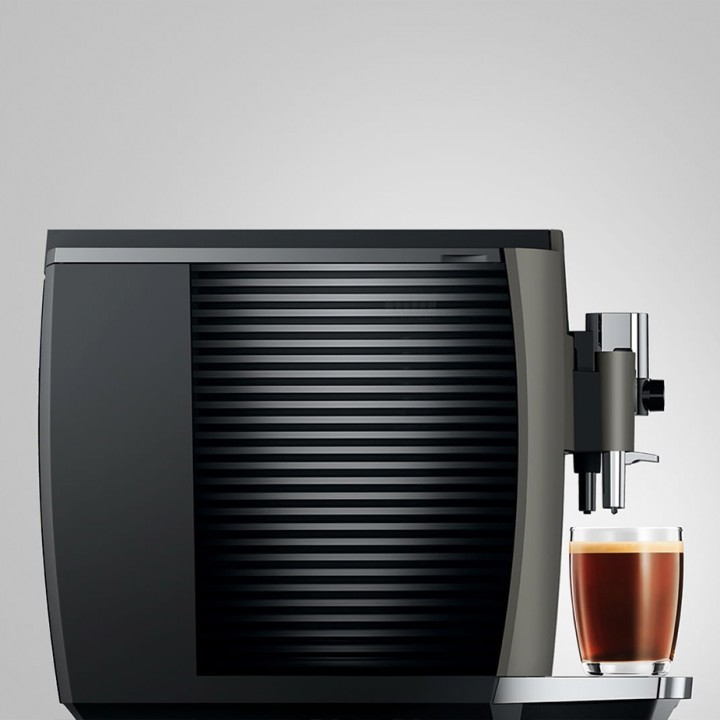 Jura E8 (EC) Dark Inox Espressomaskine Inkl. Startpakke (DK sprog), Mælkebeholder, Rigtig Kaffe & Pleje
