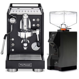 La Pavoni Mini Cellini Sort LPSMCB01EU Espressomaskine Inkl. Eureka Mignon Perfetto Mat Sort Espressokværn
