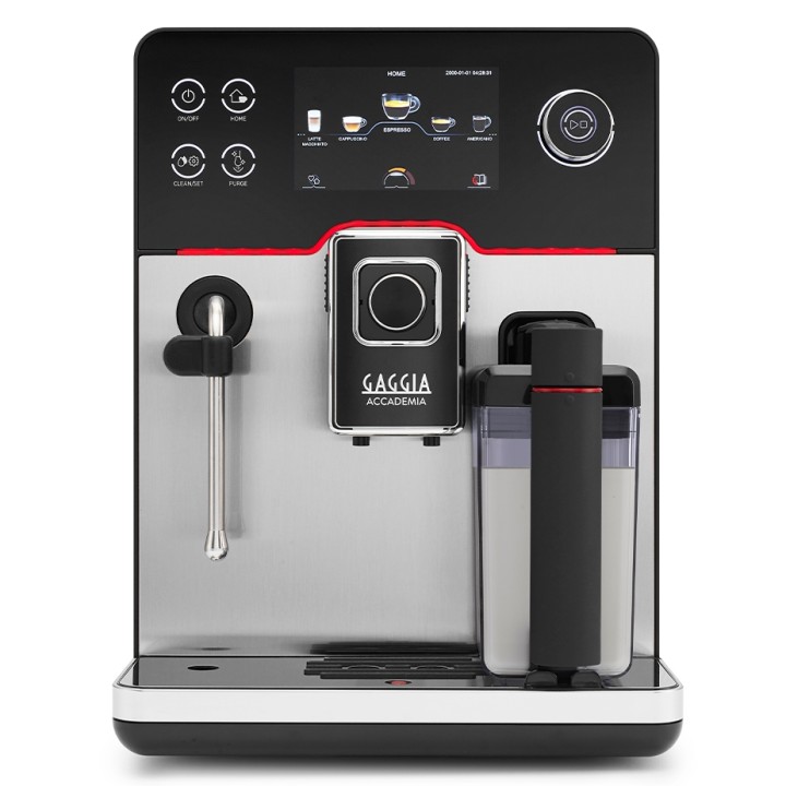 Gaggia Accademia Stål Espressomaskine Inkl. Proff Mælkekande 0,5L & 6kg Rigtig Kaffe Crema Intenso