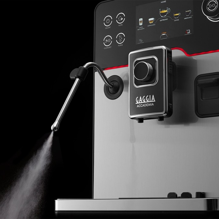 Gaggia Accademia Stål Espressomaskine Inkl. Proff Mælkekande 0,5L & 6kg Rigtig Kaffe Crema Intenso