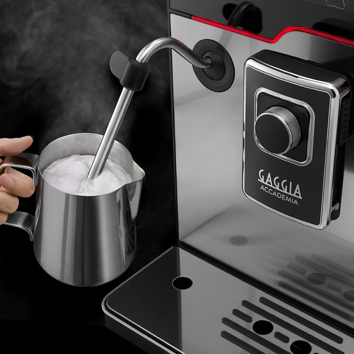 Gaggia Accademia Stål Espressomaskine Inkl. Proff Mælkekande 0,5L & 6kg Rigtig Kaffe Crema Intenso