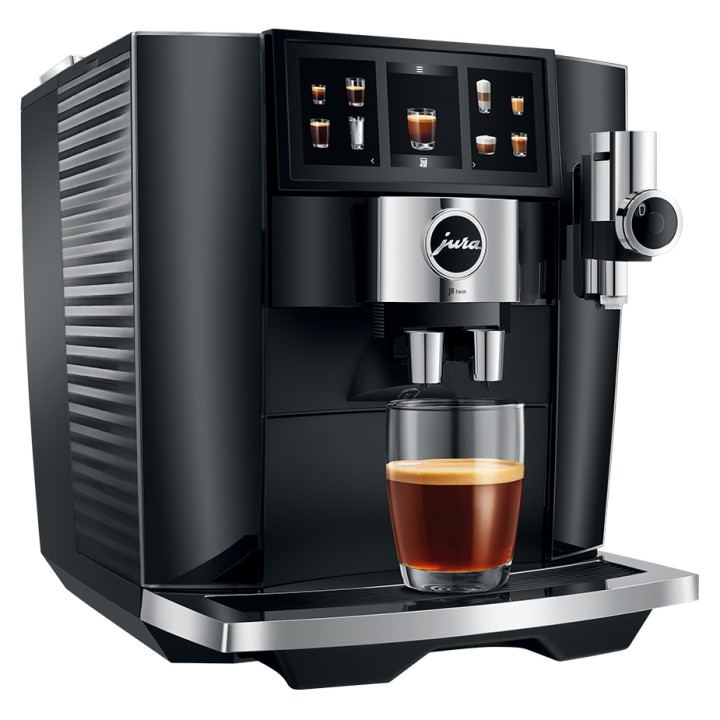 Jura J8 Twin (EA) Diamond Black Espressomaskine Inkl. Startpakke DK sprog, Inkl. Mælkebeholder, 3kg Rigtig Kaffe & Pleje