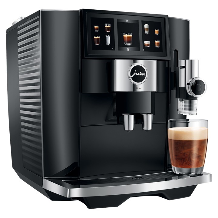 Jura J8 Twin (EA) Diamond Black Espressomaskine Inkl. Startpakke DK sprog, Inkl. Mælkebeholder, 3kg Rigtig Kaffe & Pleje