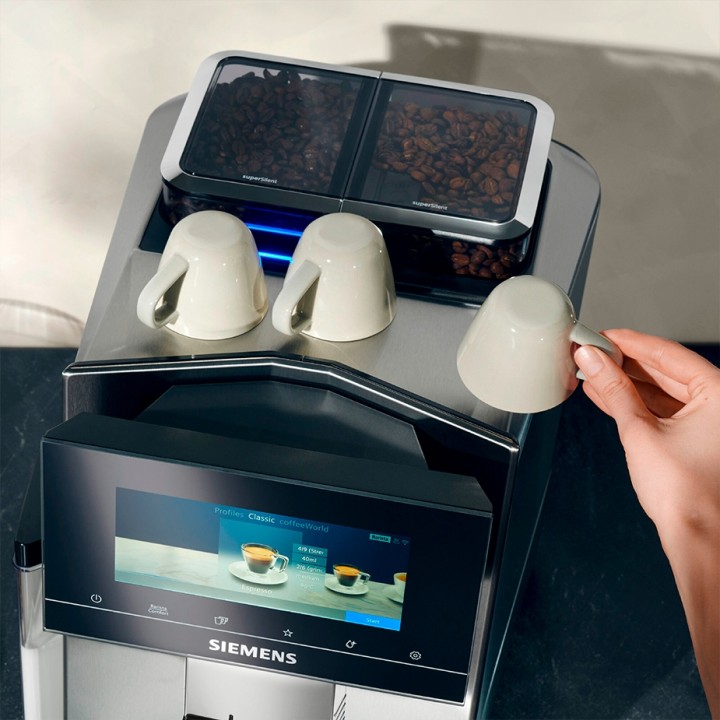 Siemens TQ907R03 EQ900 s700 Espressomaskine Inkl. 6kg Rigtig Kaffe Crema Intenso Hele kaffebønner