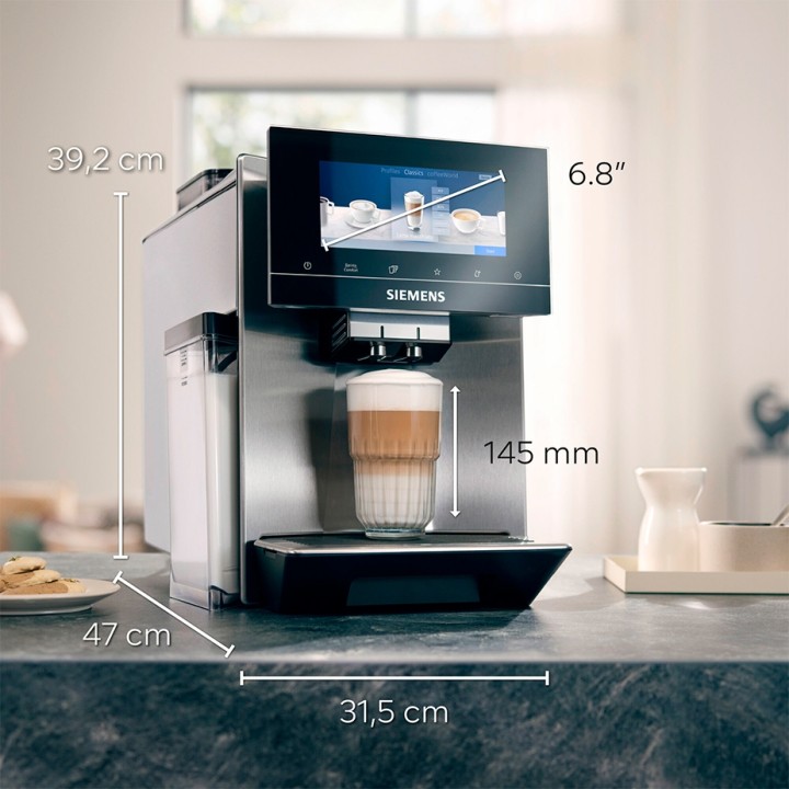 Siemens TQ907R03 EQ900 s700 Espressomaskine Inkl. 6kg Rigtig Kaffe Crema Intenso Hele kaffebønner